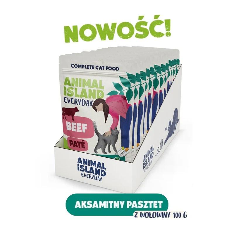 ANIMAL ISLAND Everyday Paté med oksekød - vådfoder til kat, 12×100 g billede