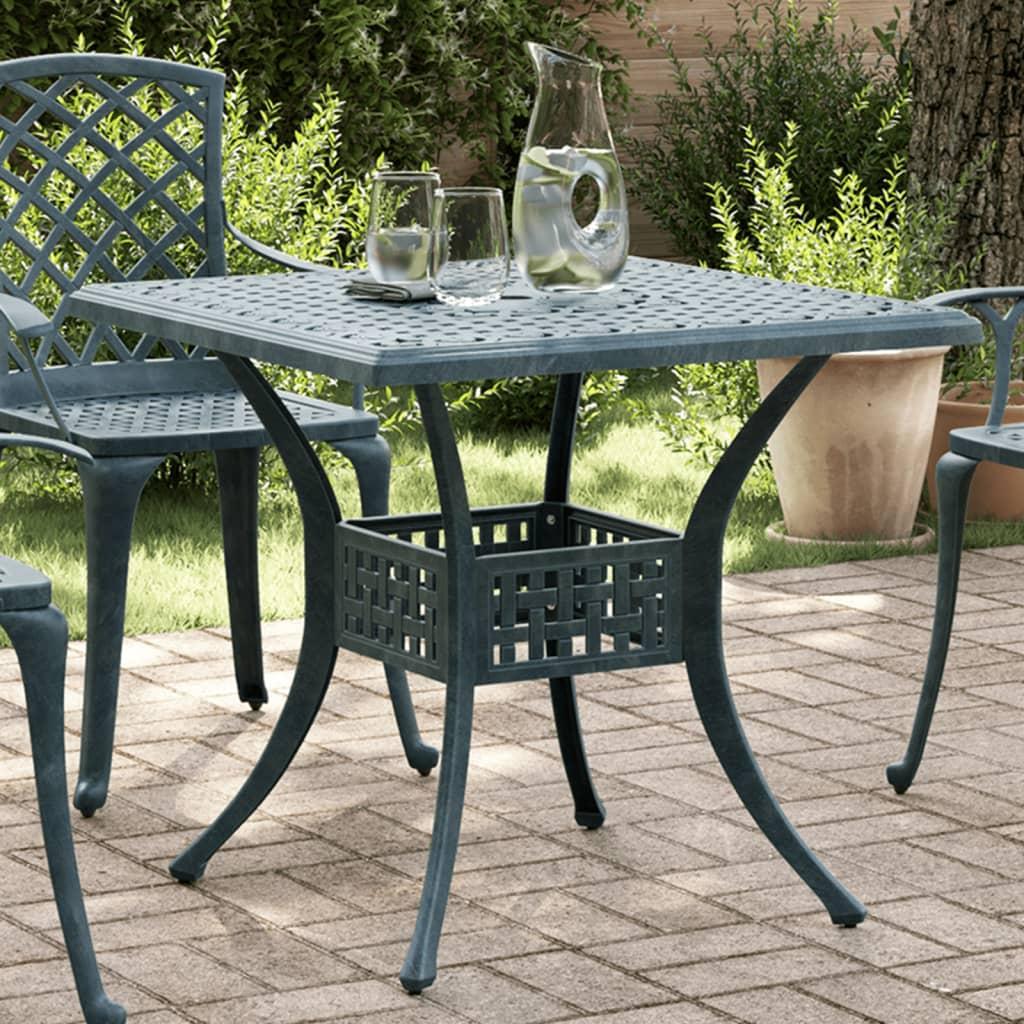 Havebord 80x80x75 cm støbt aluminium grøn billede