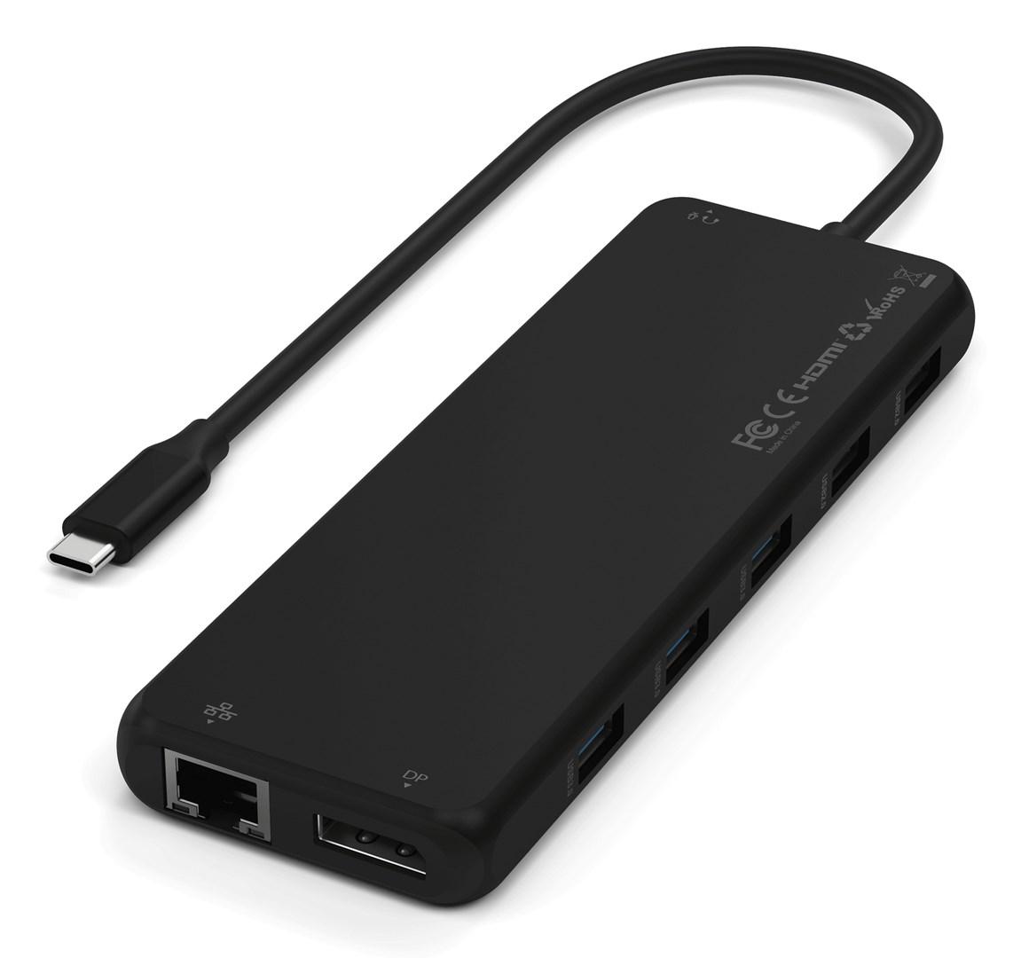 Satechi 13-i-1 USB-C Triple Display adapter - sort billede