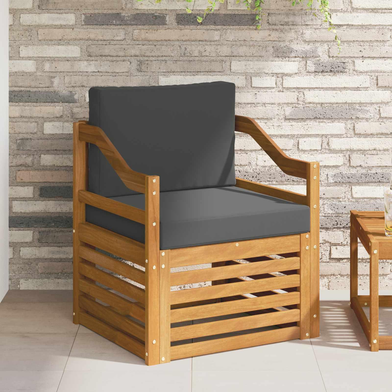 Udendørs sofagruppe med pude Naturfarvet 67 x 63 x 73 cm billede