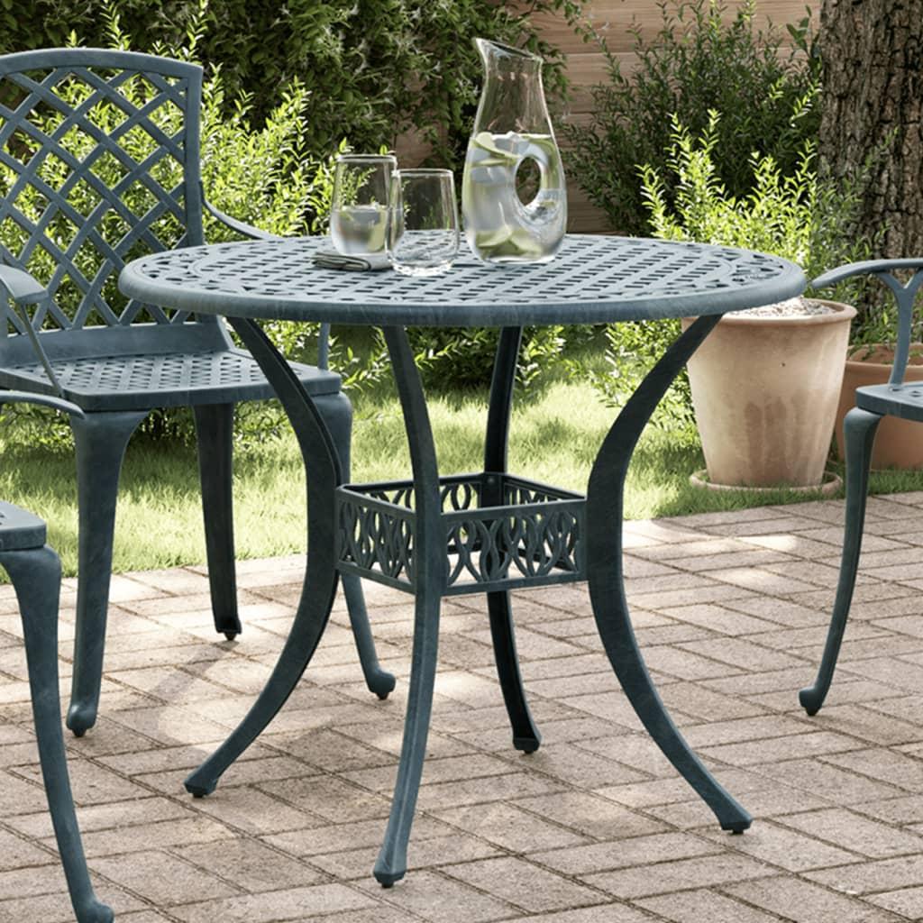 Havebord Ø90x75 cm støbt aluminium grøn billede