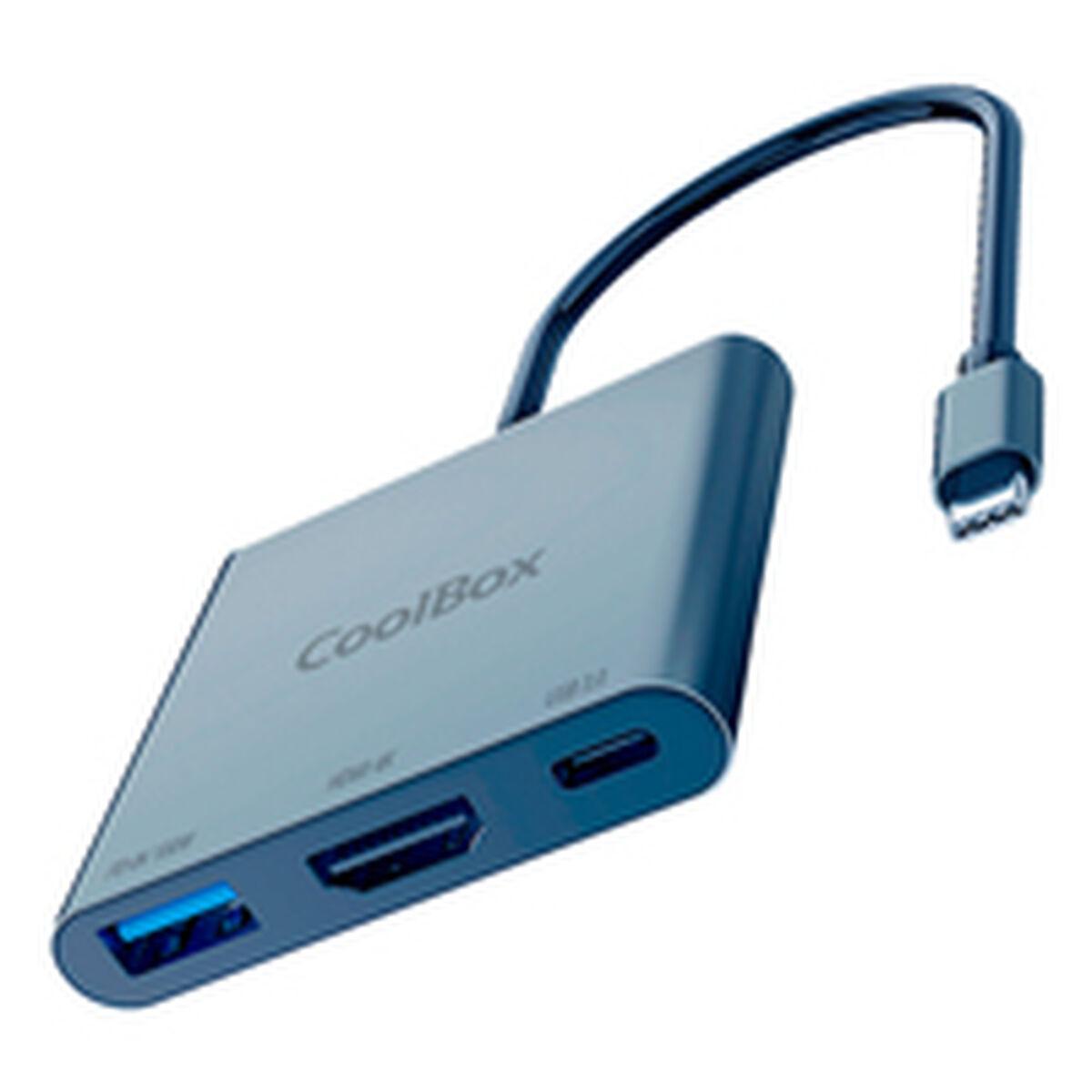 CoolBox COO-DOCK-C-31 USB-C hub 3-i-1 - Grå, 100 W billede