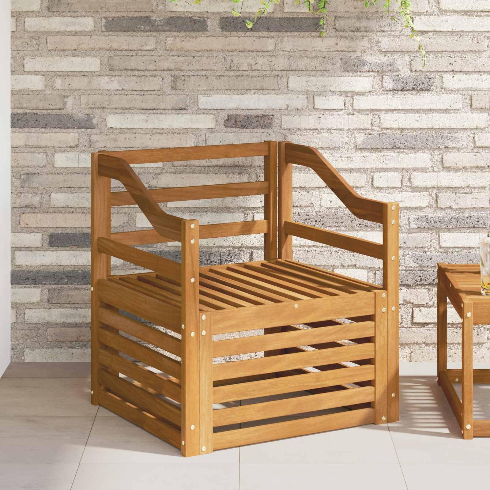 Udendørs sofagruppe Naturfarvet 67 x 63 x 73 cm billede