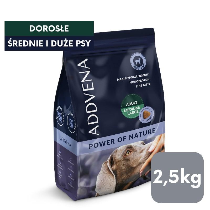 ADDVENA Power of Nature – voksen hundefoder til mellem og store racer 2,5 kg billede