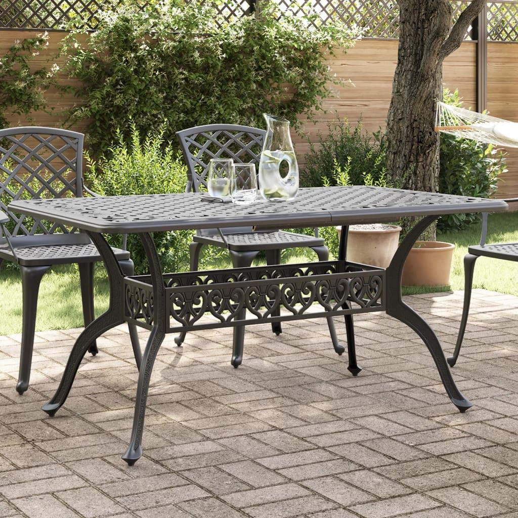 Havebord 150x90x72 cm støbt aluminium sort billede