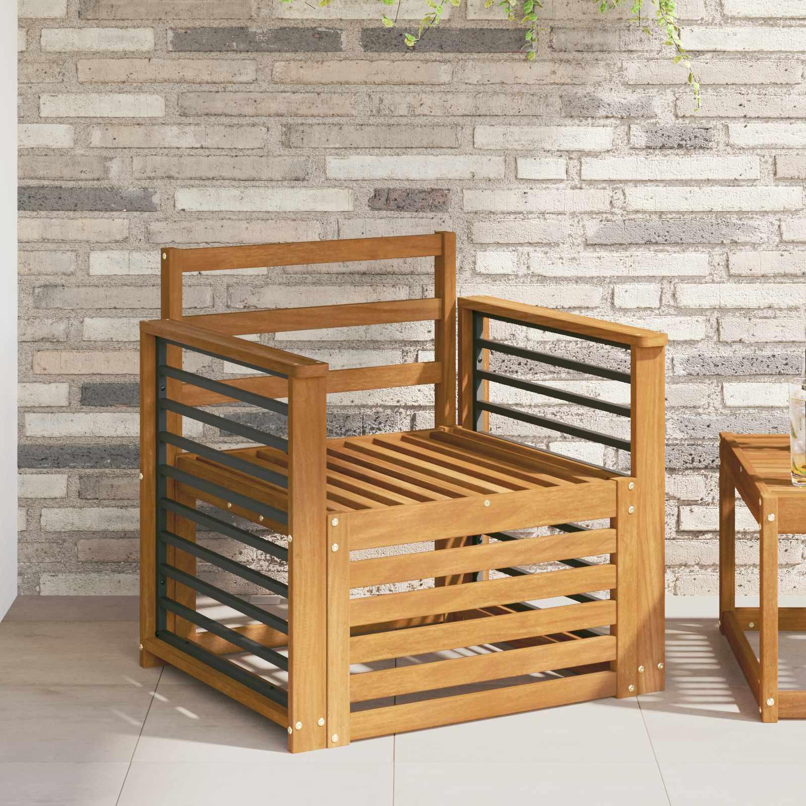 Udendørs sofagruppe Naturfarvet 71 x 63 x 73 cm billede