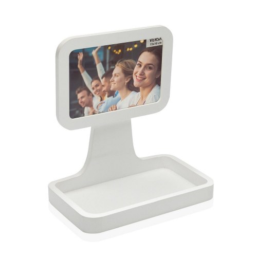 Versa fotoramme med bakke, hvid - Metal/PVC/Træ MDF, 12 × 21,5 × 19,5 cm