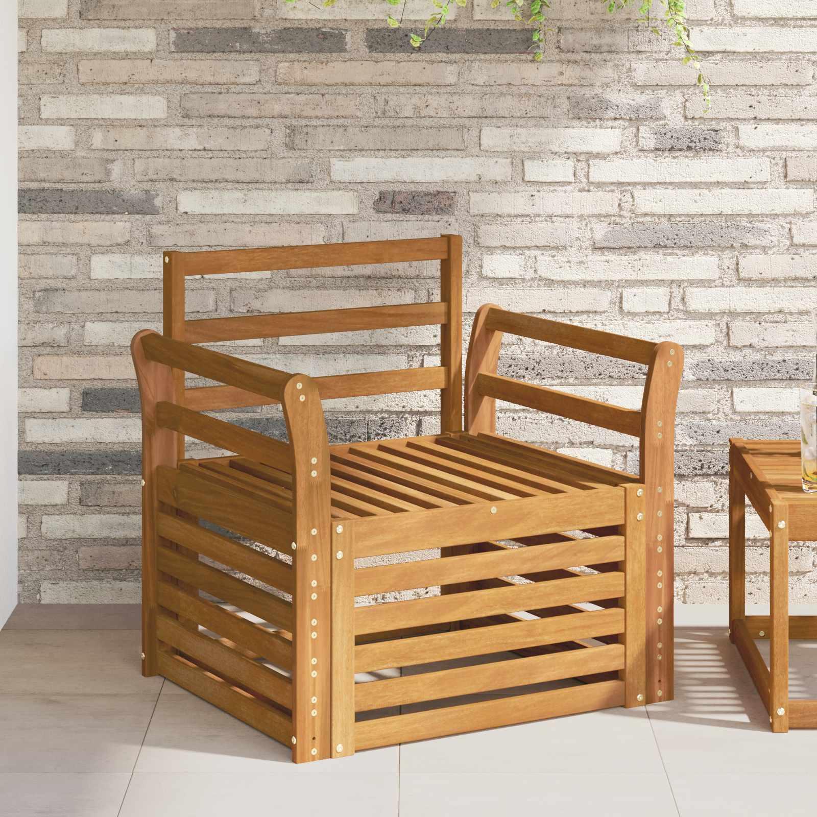 Udendørs sofagruppe Naturfarvet 75,5 x 63 x 73 cm billede