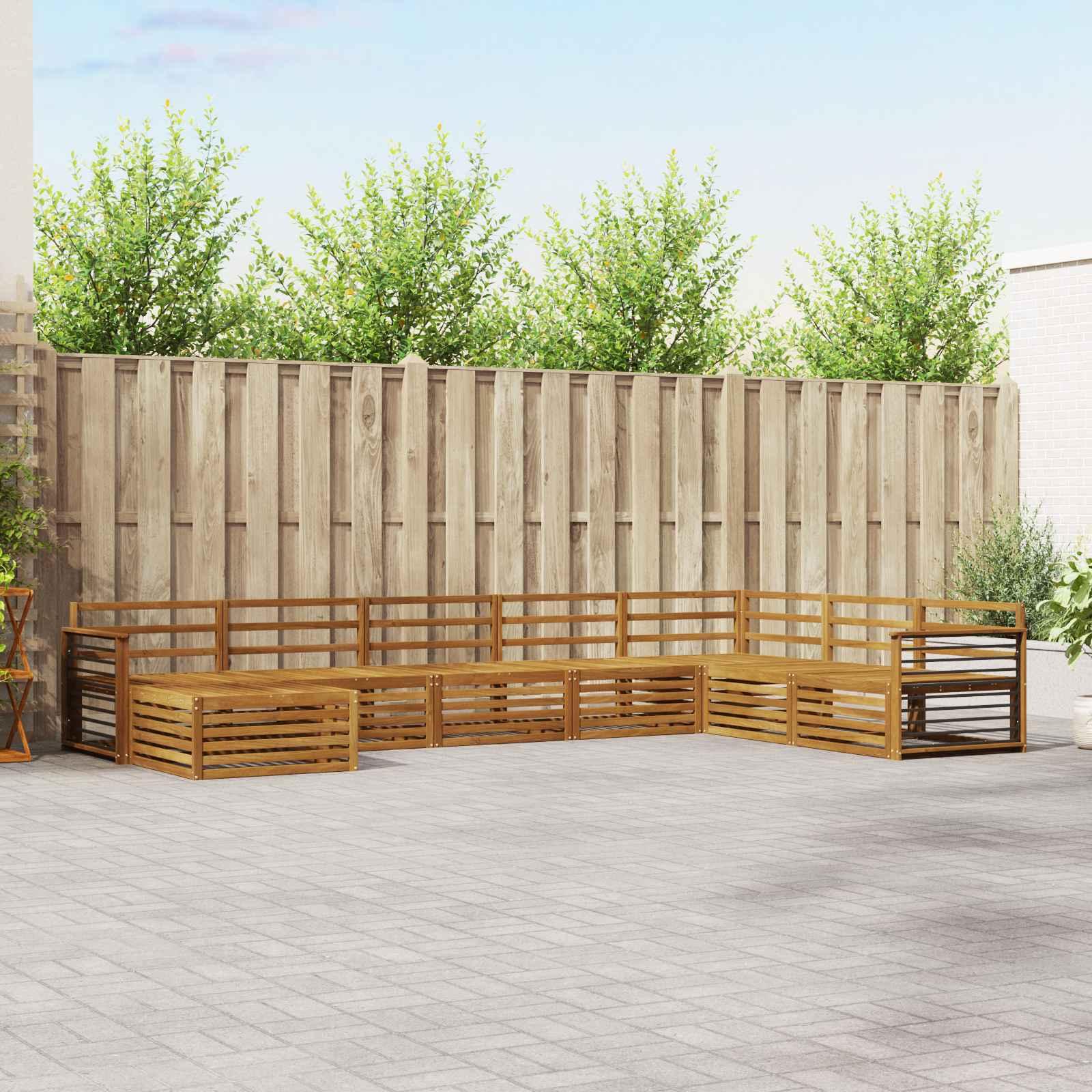 Sofasæt 8 stk Naturfarvet Massivt Akacietræ billede