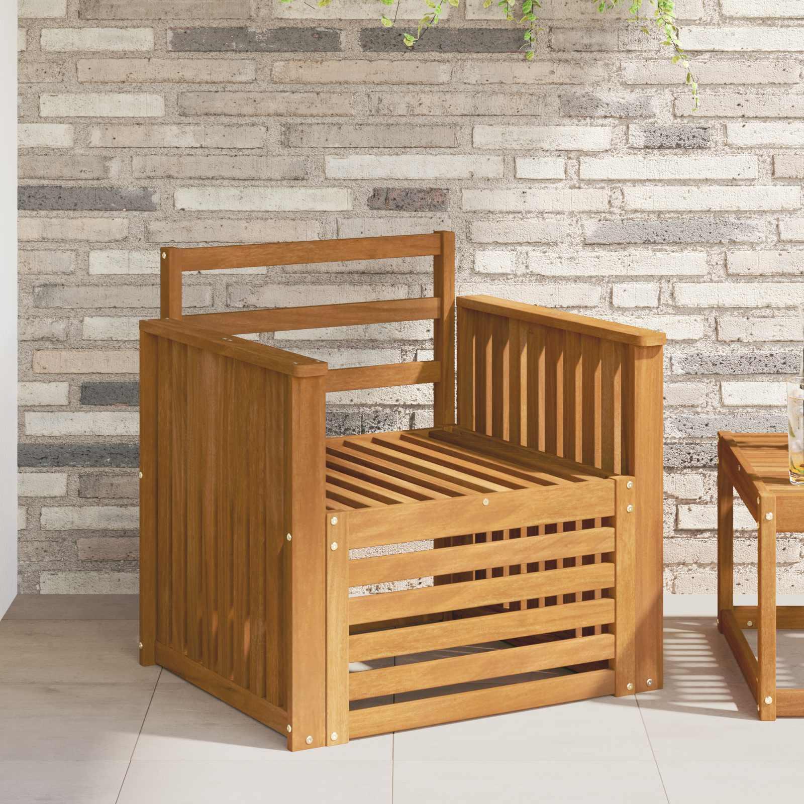 Udendørs sofagruppe Naturfarvet 71 x 63 x 73 cm billede