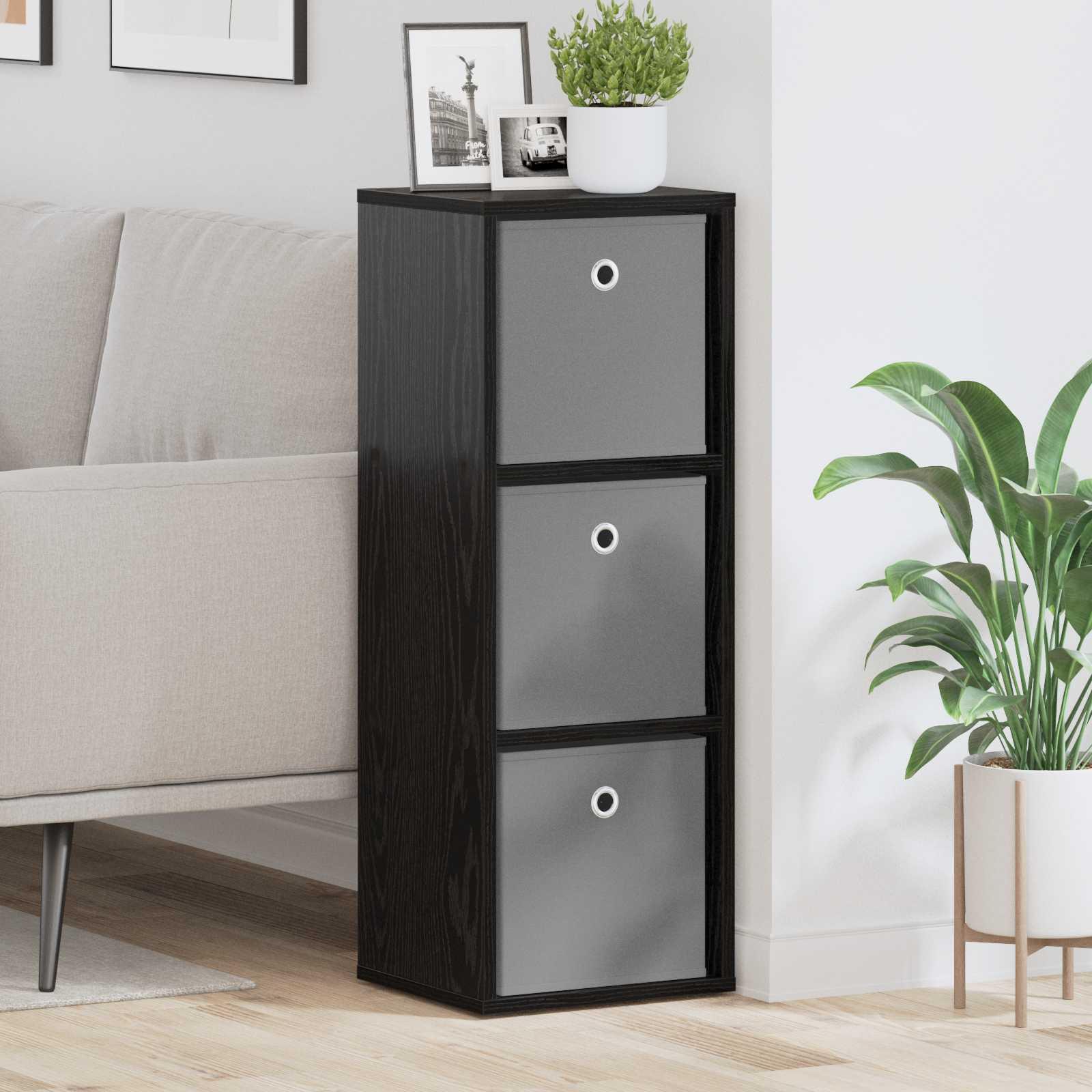 Sidebord med skuffe Sort eg 30,5 x 27 x 84,5 cm billede