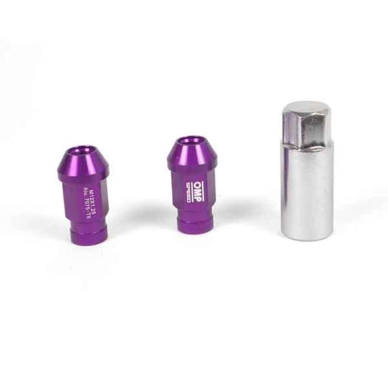 Set Møtrikker OMP 7075 40 mm M12 x 1,50 20 uds Violet