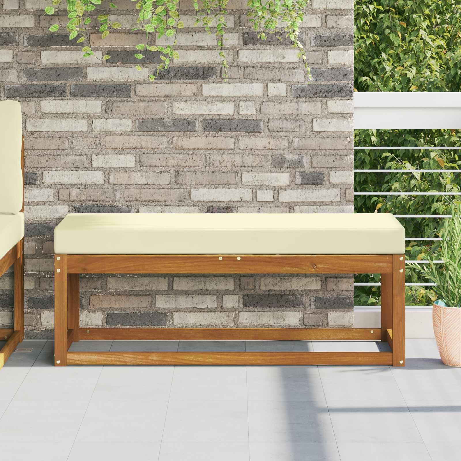 Udendørs Sædepude Creme 115 x 40 x 8 cm 100% polyester billede