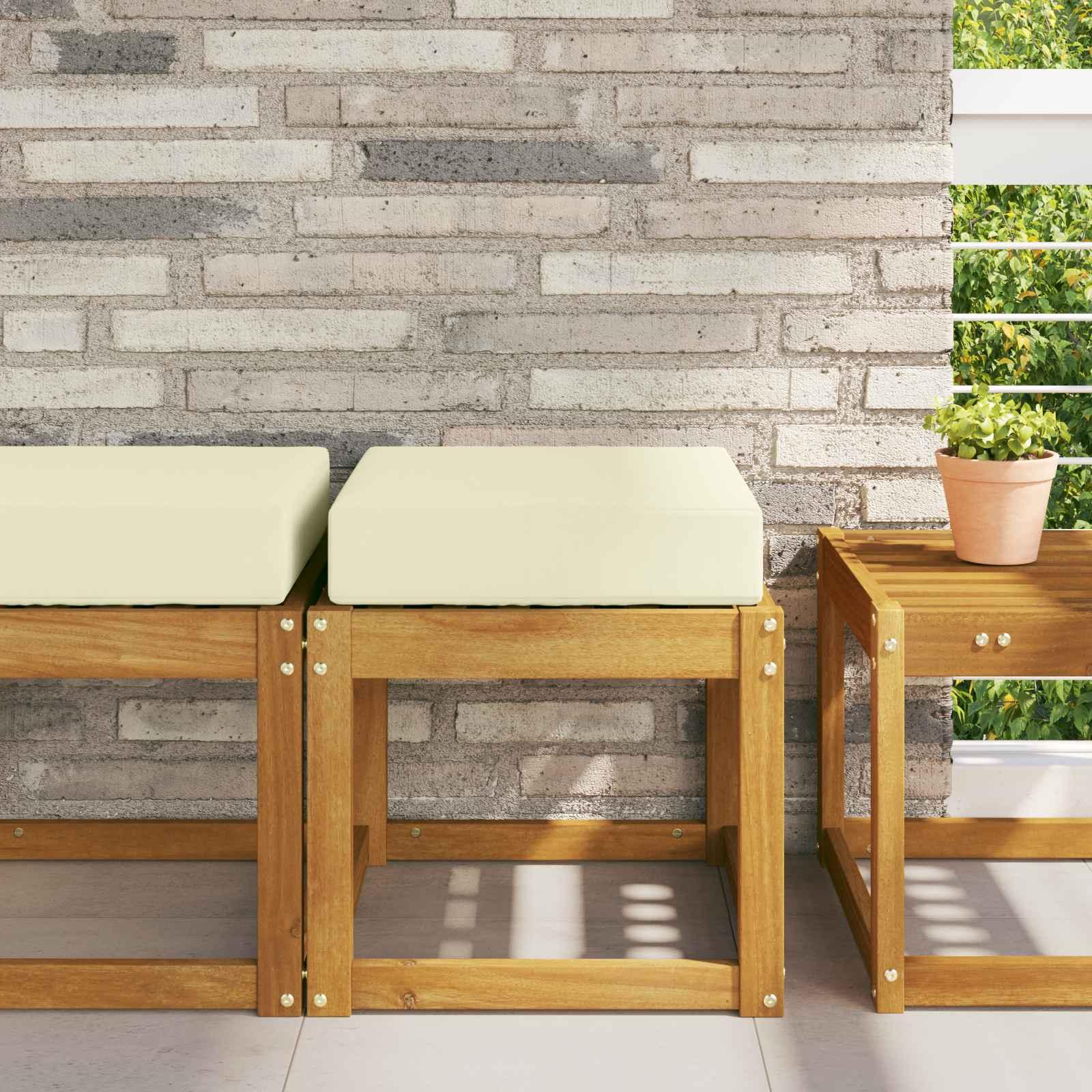 Udendørs Sædepude Creme 40 x 40 x 8 cm 100% polyester billede