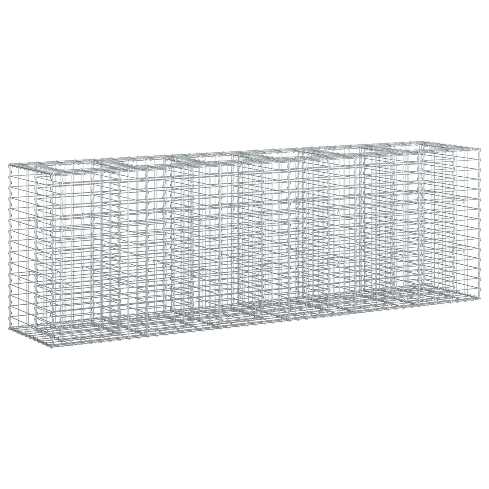 Gabion højbed 2 stk Sølv 250 x 50 x 80 cm Galvaniseret stål billede