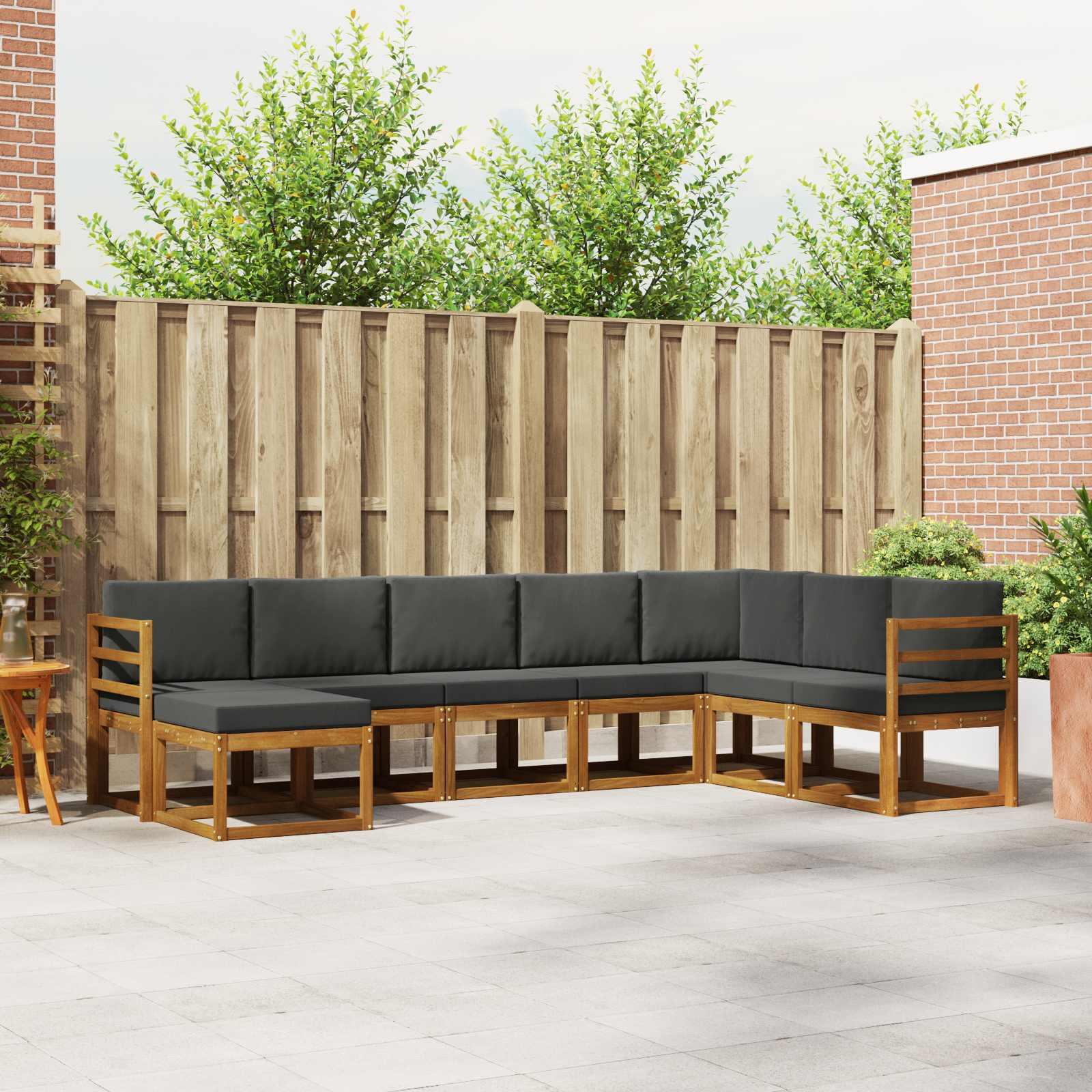 Sofa Sæt 8 stk Naturlig og Antracit Soli Akacietræ og polyester billede