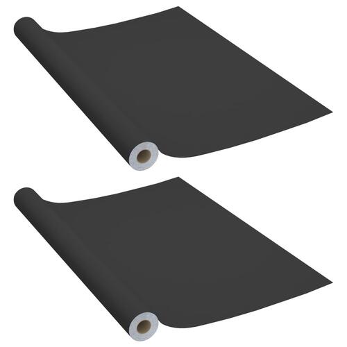 Selvklæbende møbelfolie 2 stk. 500x90 cm PVC sort