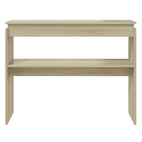Konsolbord 102x30x80 cm konstrueret træ sonoma-eg