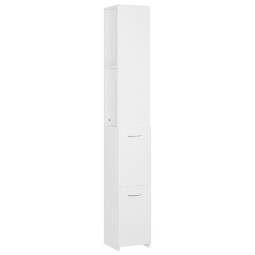 Badeværelsesskab 25x26,5x170 cm konstrueret træ hvid