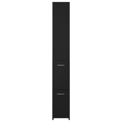 Badeværelsesskab 25x26,5x170 cm konstrueret træ sort