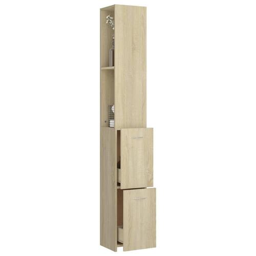 Badeværelsesskab 25x26,5x170 cm konstrueret træ sonoma-eg