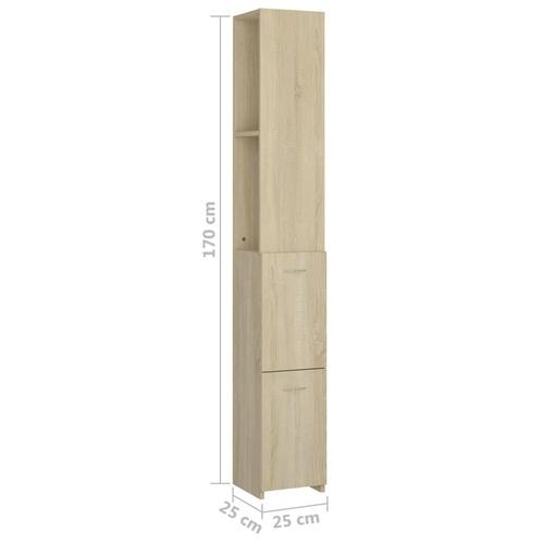 Badeværelsesskab 25x26,5x170 cm konstrueret træ sonoma-eg