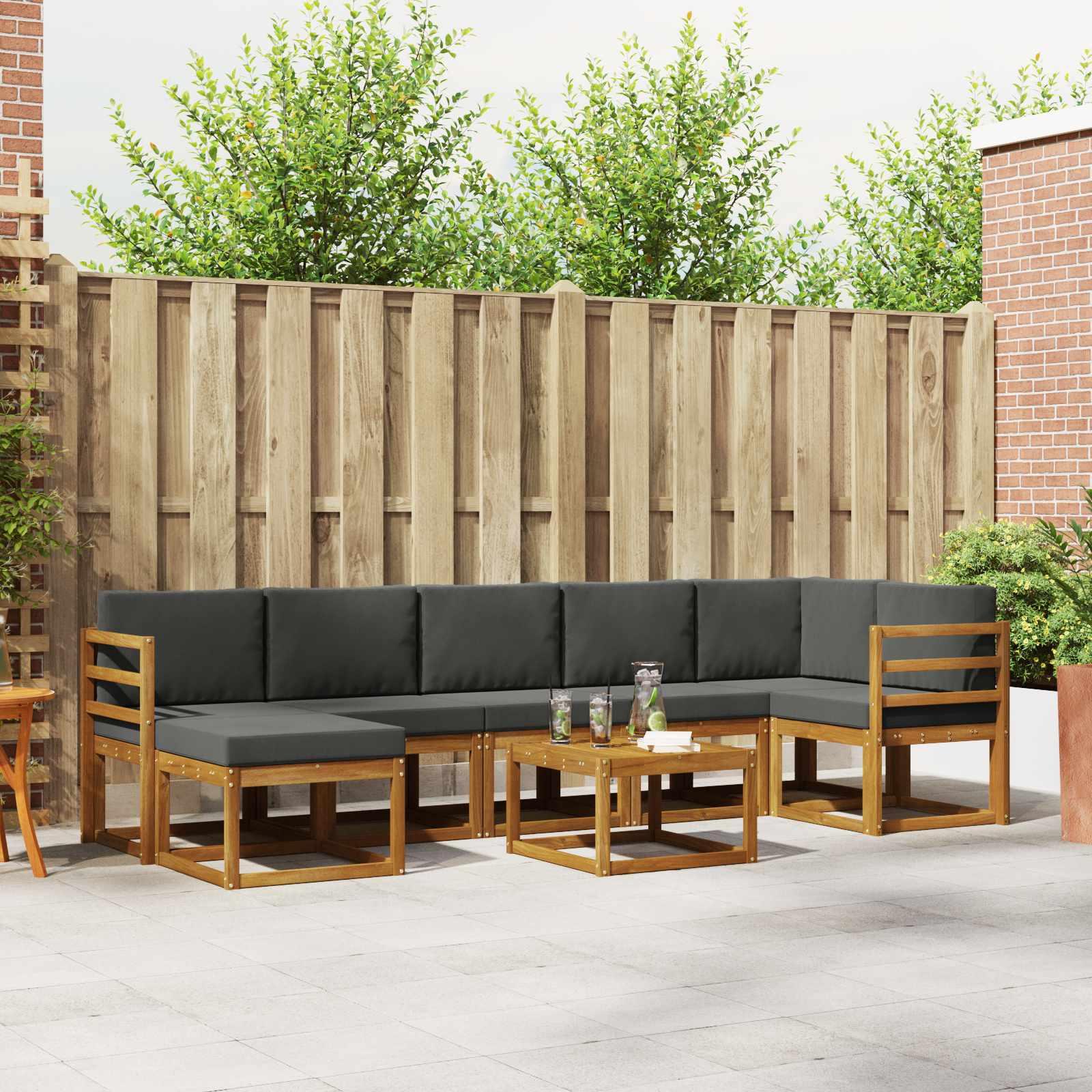 Sofa Sæt 8 stk Naturlig og Antracit Soli Akacietræ og polyester billede