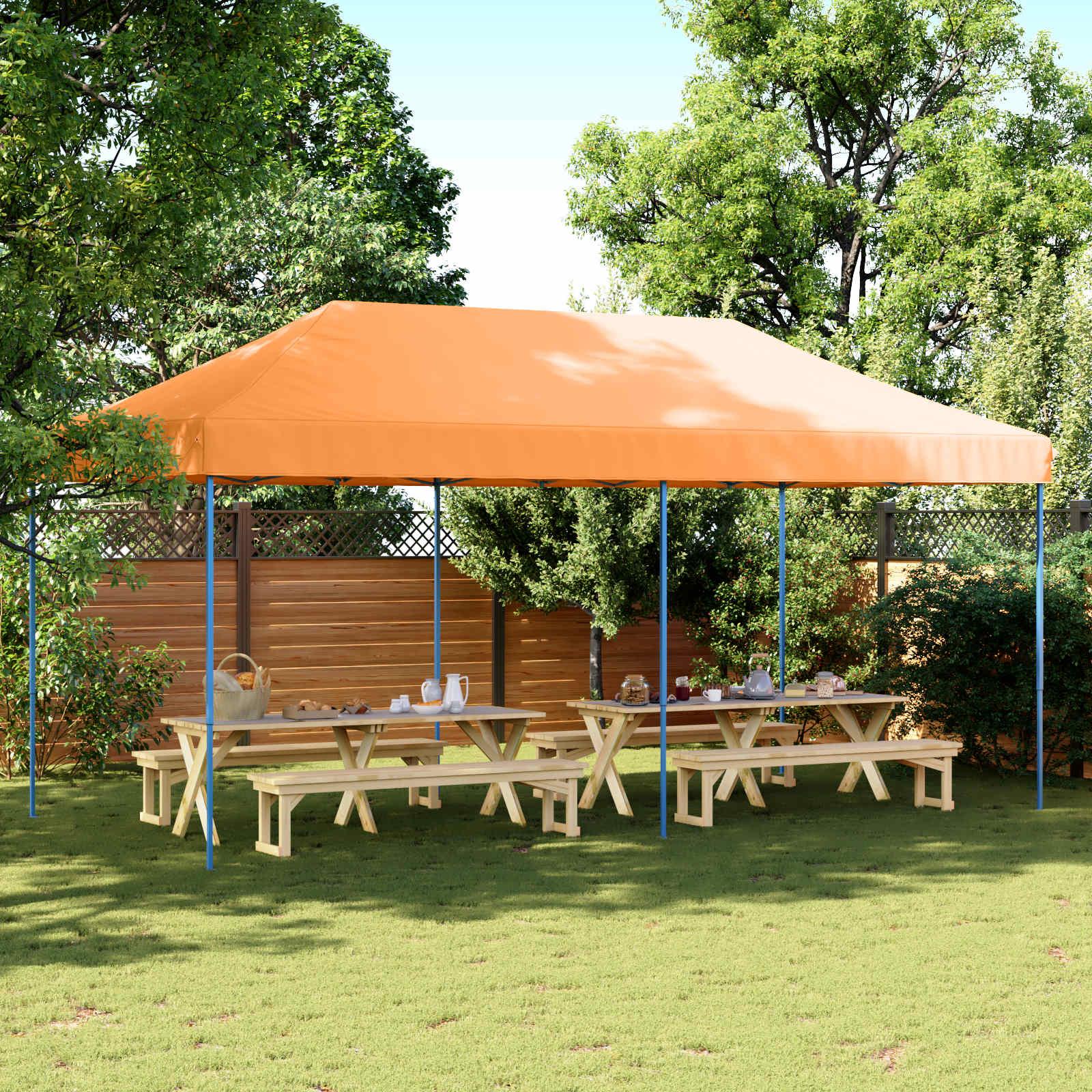Party Tent Orange 292 x 580 x 315 cm Oxford stof billede
