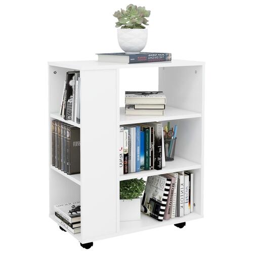 Rulleskab 60x35x75 cm konstrueret træ hvid