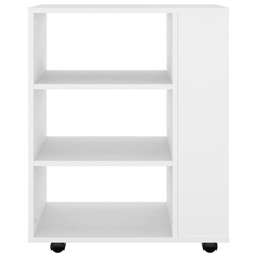 Rulleskab 60x35x75 cm konstrueret træ hvid