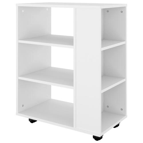 Rulleskab 60x35x75 cm konstrueret træ hvid