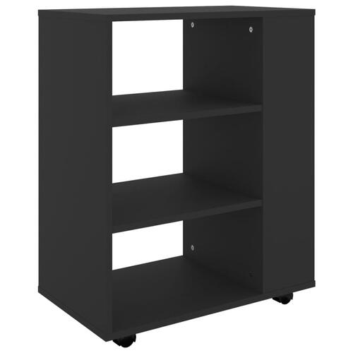 Rulleskab 60x35x75 cm konstrueret træ sort