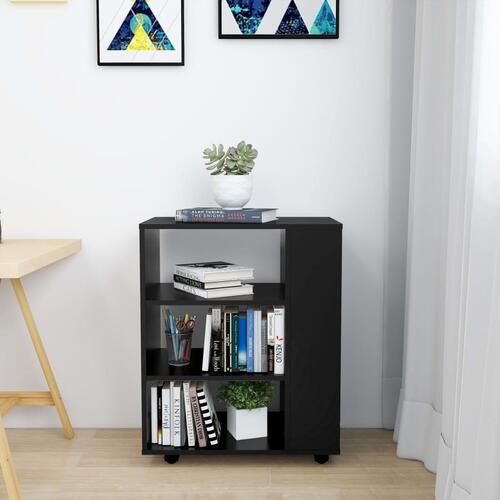 Rulleskab 60x35x75 cm konstrueret træ sort