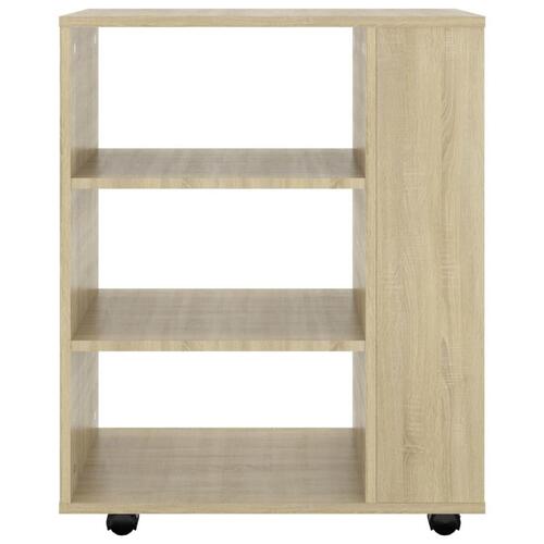 Skab med hjul 60x35x75 cm konstrueret træ sonoma-eg