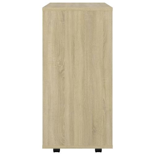Skab med hjul 60x35x75 cm konstrueret træ sonoma-eg