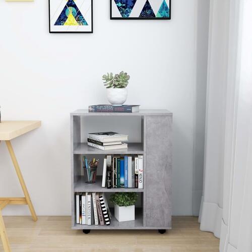 Rulleskab 60x35x75 cm konstrueret træ betongrå