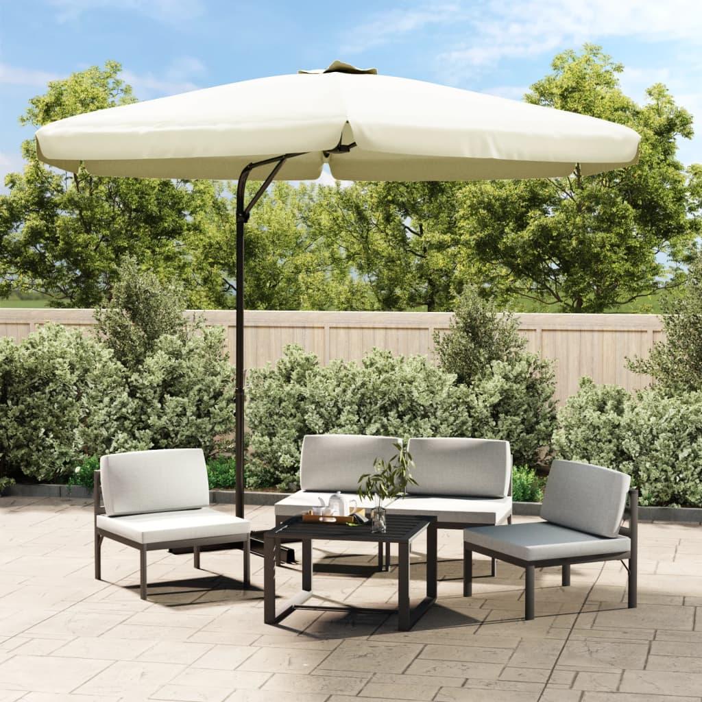 Parasol med stålstang 300 cm sandhvid billede