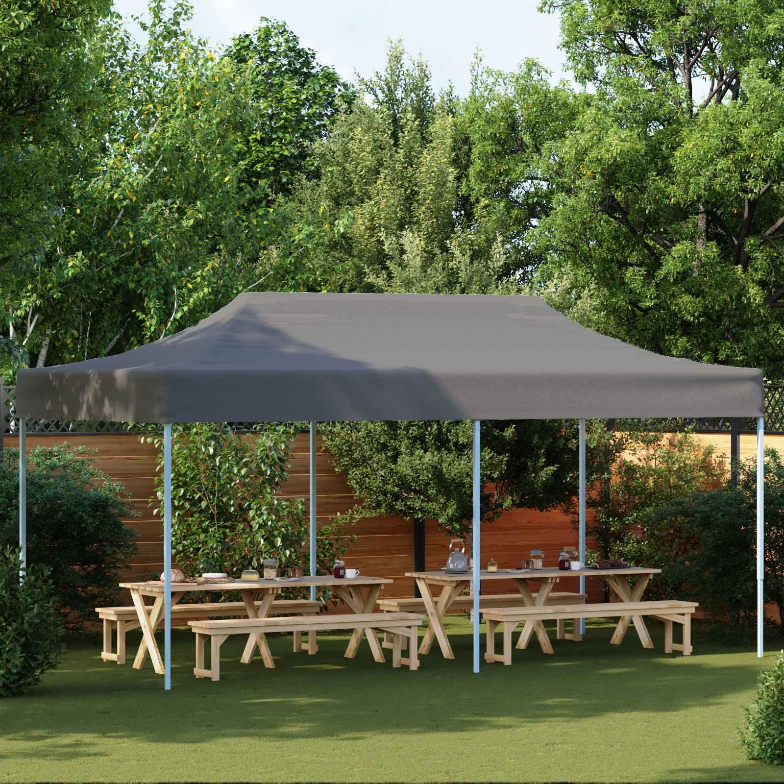 Party Tent Antracit 291 x 580 x 315 cm Oxford stof billede