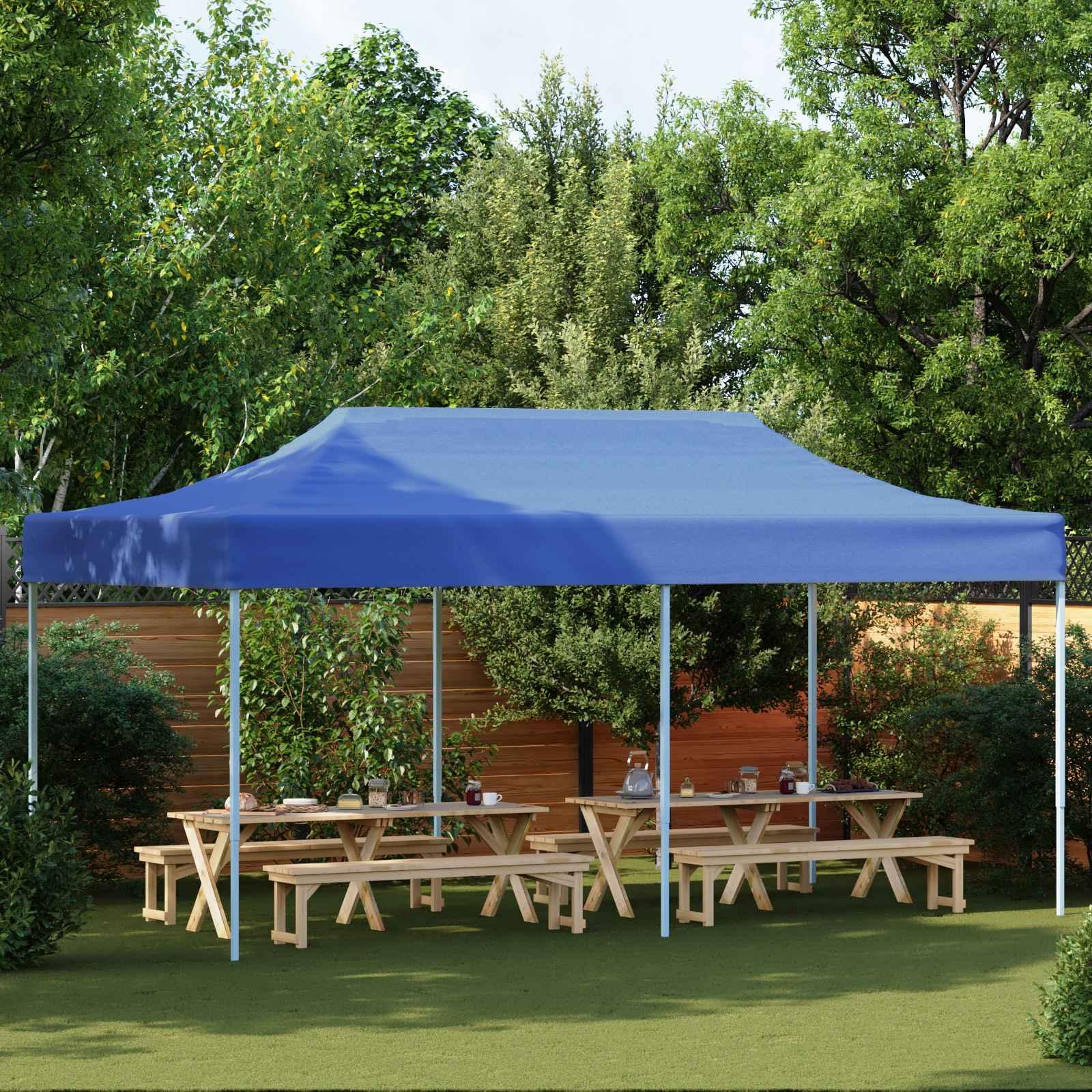 Party Tent Blå 291 x 580 x 315 cm Oxford stof billede
