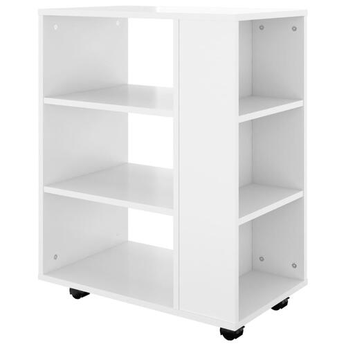 Rulleskab 60x35x75 cm konstrueret træ hvid højglans
