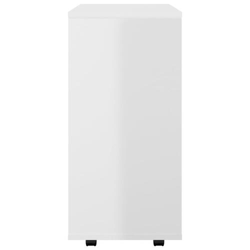 Rulleskab 60x35x75 cm konstrueret træ hvid højglans
