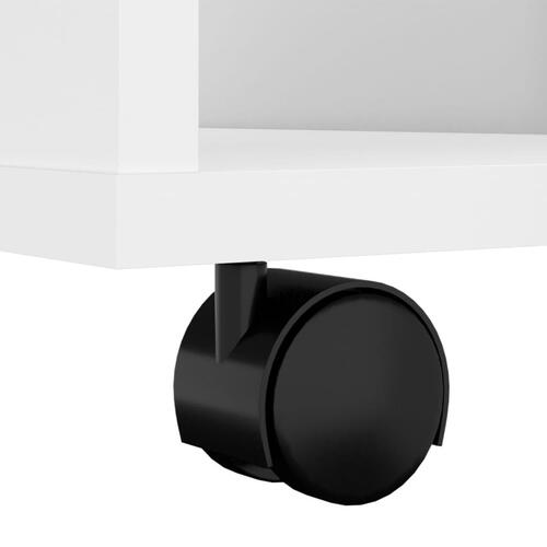 Rulleskab 60x35x75 cm konstrueret træ hvid højglans
