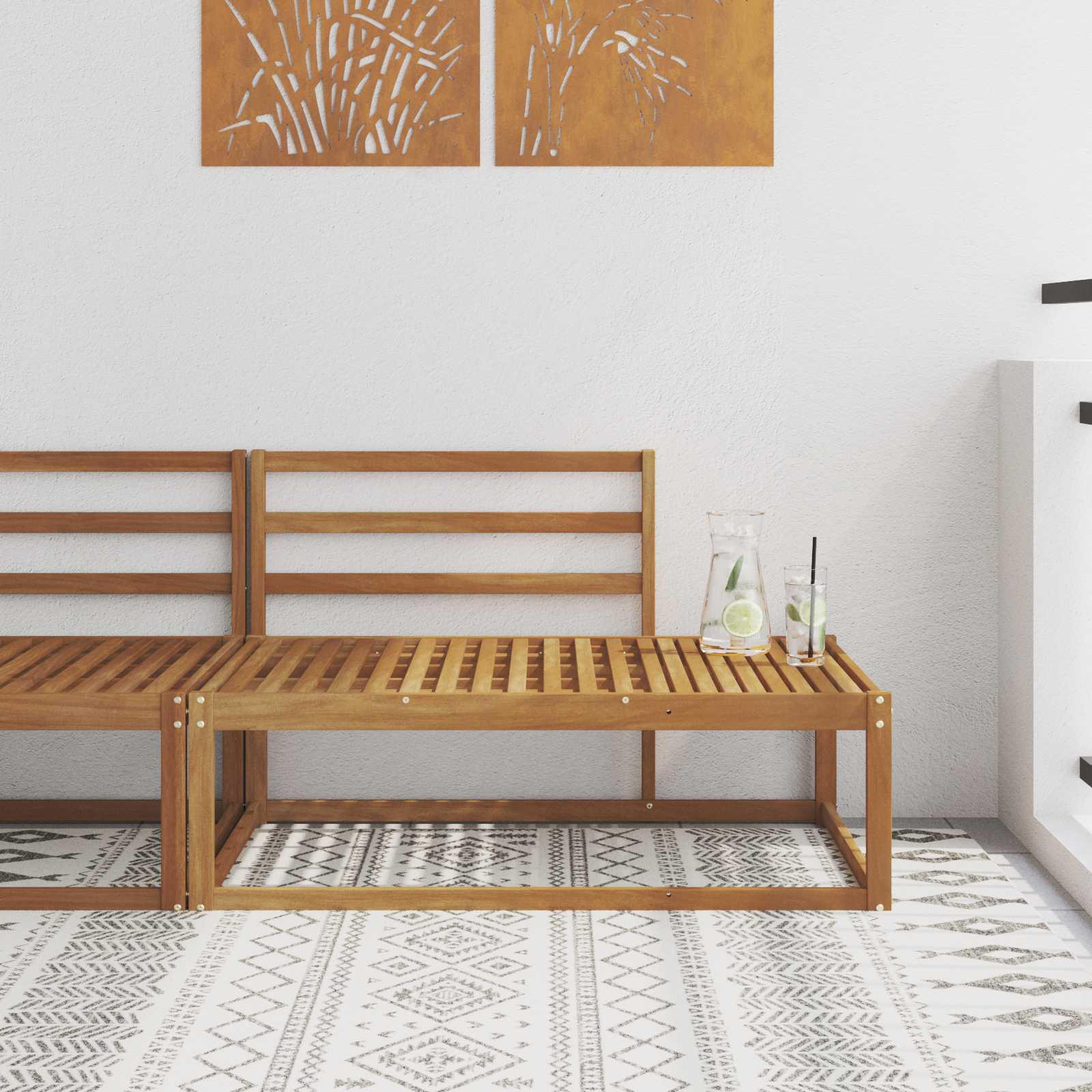 Udendørs end sofa Naturfarvet 115 x 83 x 73 cm billede