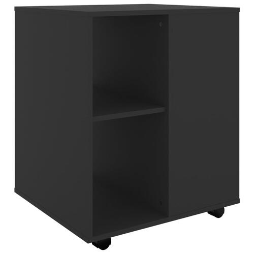 Rulleskab 60x53x72 cm konstrueret træ sort