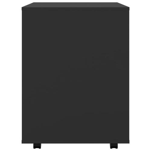 Rulleskab 60x53x72 cm konstrueret træ sort