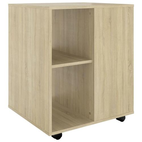 Skab med hjul 60x53x72 cm konstrueret træ sonoma-eg