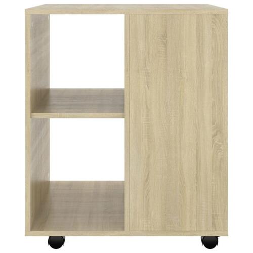 Skab med hjul 60x53x72 cm konstrueret træ sonoma-eg