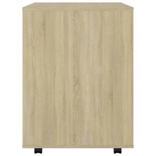 Skab med hjul 60x53x72 cm konstrueret træ sonoma-eg