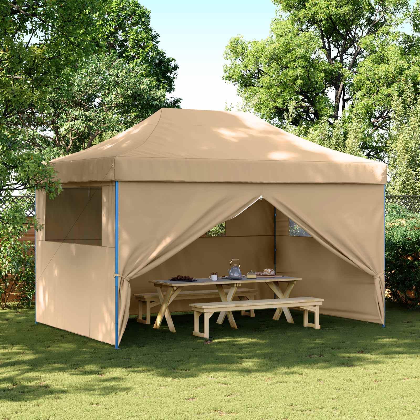 Party Tent Beige 292 x 440 x 315 cm Oxford stof billede