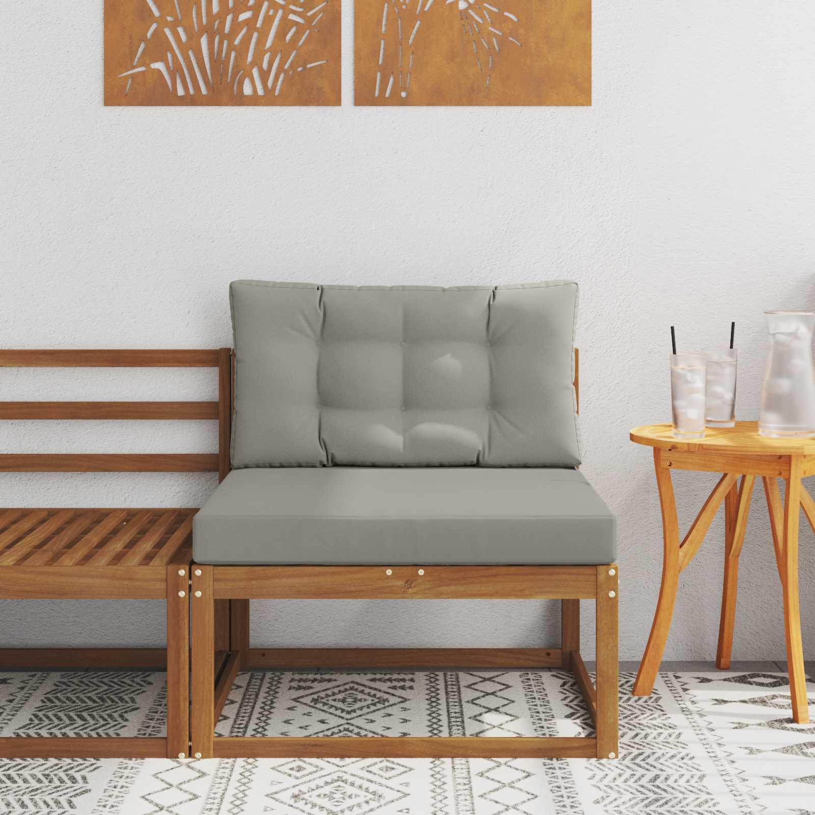 Udendørs Mellem Sofa Massivt Akacietræ Naturfarvet billede